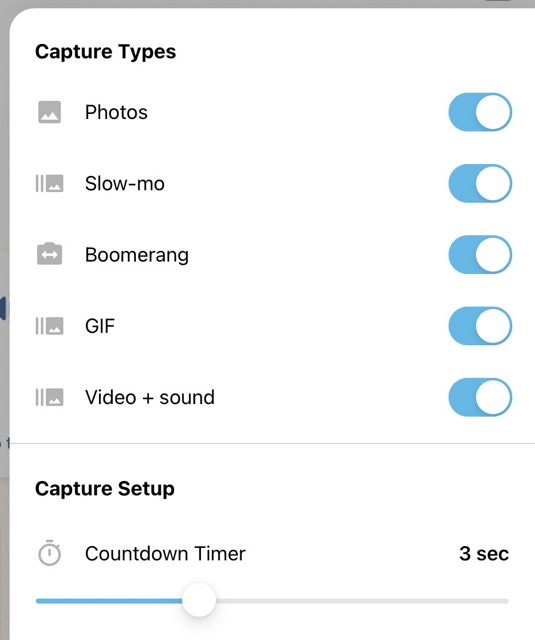 Event settings screenshot